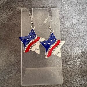 “Star-Spangled” Earrings with Rhinestones